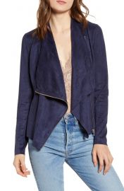 BLANKNYC Faux Suede Drape Front Jacket  Regular  amp  Plus Size    Nordstrom at Nordstrom